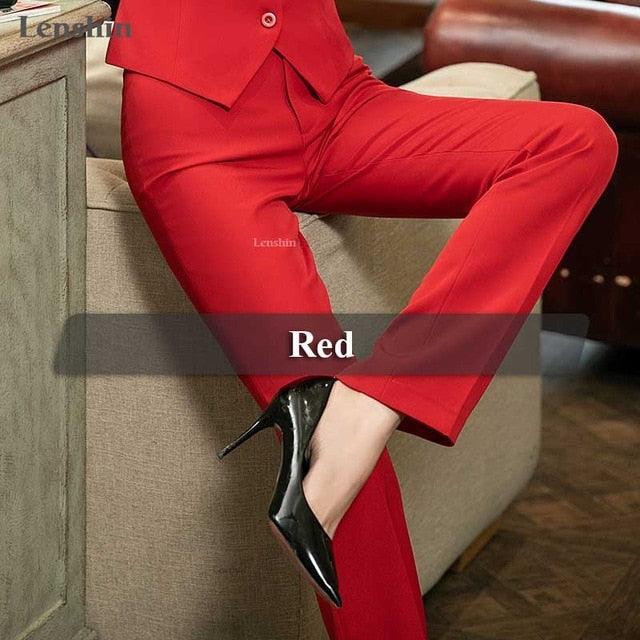Amazing Full Length Women Professional Business Formal Pants - Slim Female Work Wear - Plus Size (BP)(F25)