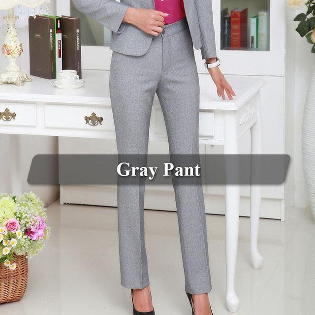 Amazing Full Length Women Professional Business Formal Pants - Slim Female Work Wear - Plus Size (BP)(F25)