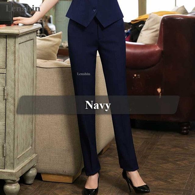 Amazing Full Length Women Professional Business Formal Pants - Slim Female Work Wear - Plus Size (BP)(F25)