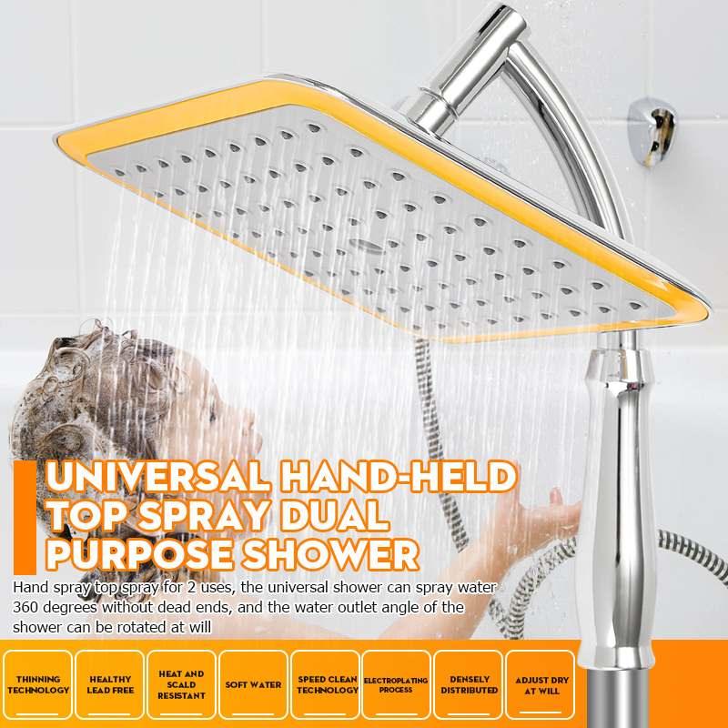 G1/2" 9 Inch Rainfall Shower Head Bathroom Square Shower Head Pressurized Shower Sprayer Kit with Extension Pipe (B&3)(1U65)(F65)