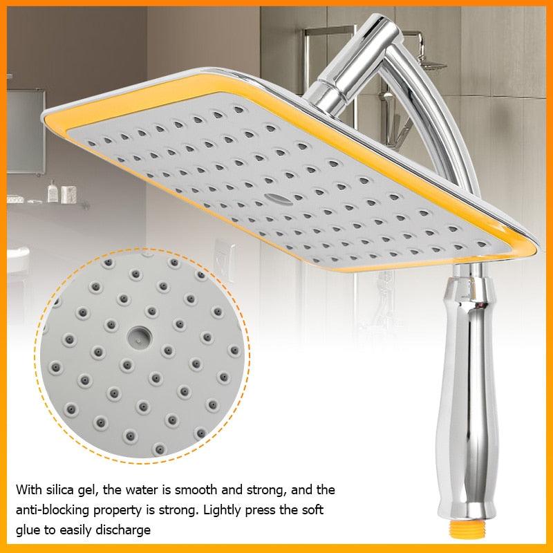 G1/2" 9 Inch Rainfall Shower Head Bathroom Square Shower Head Pressurized Shower Sprayer Kit with Extension Pipe (B&3)(1U65)(F65)