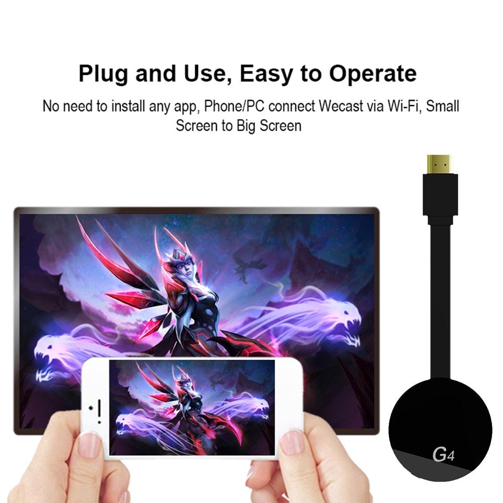 G4 Portable TV Stick 1080P Wireless Display Dongle WiFi HDMI Miracast Video Receiver Media Streamer TV Stick for iOS for Android (D56)(ST2)(1U56)