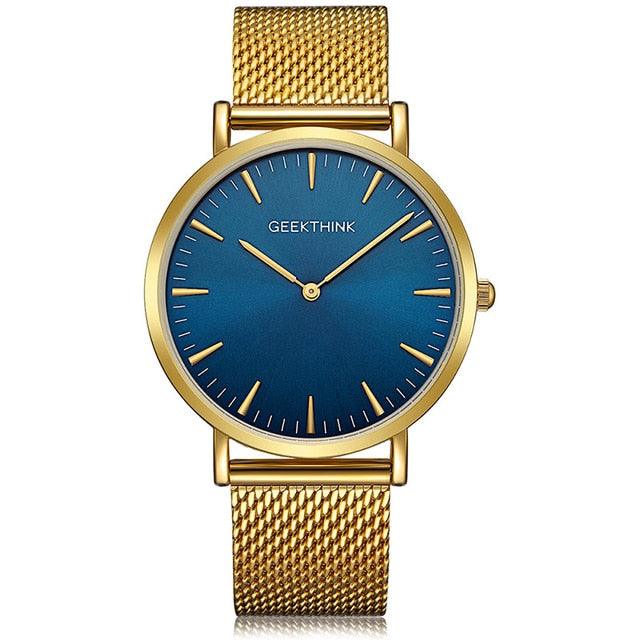 Top Luxury Brand Quartz watch - Men Black Casual Stainless Steel Mesh Strap Clock (1U84)