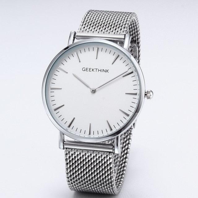 Top Luxury Brand Quartz watch - Men Black Casual Stainless Steel Mesh Strap Clock (1U84)