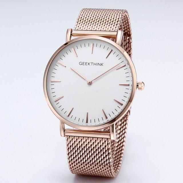 Top Luxury Brand Quartz watch - Men Black Casual Stainless Steel Mesh Strap Clock (1U84)