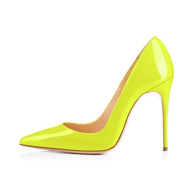 Great 10 12CM Heels - Women Pumps Shoes - Stiletto Neon Yellow Sexy Party High Heels Shoes - Big Size (2U37)(2U36)