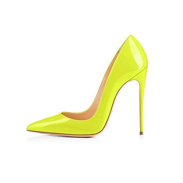 Great 10 12CM Heels - Women Pumps Shoes - Stiletto Neon Yellow Sexy Party High Heels Shoes - Big Size (2U37)(2U36)