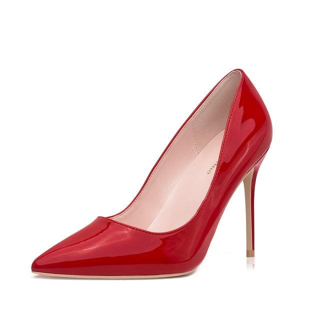Gorgeous Women Pumps - Red Lacquer Patent Leather High Heels Shoes (SH1)(CD)(WO2)(F37)(F36)(F42)