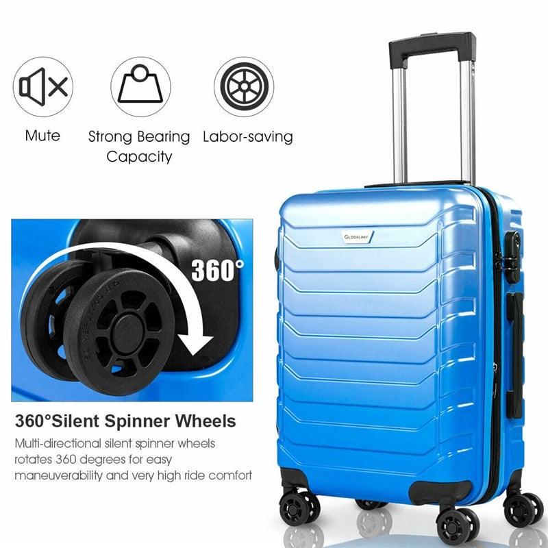 3 Piece Suitcase Set - ABS Travel Luggage Spinner Wheels Suitcase 20 24 28 inch Trolley Designer Luggage (1U78)(LT1)(LT2) (1U78)