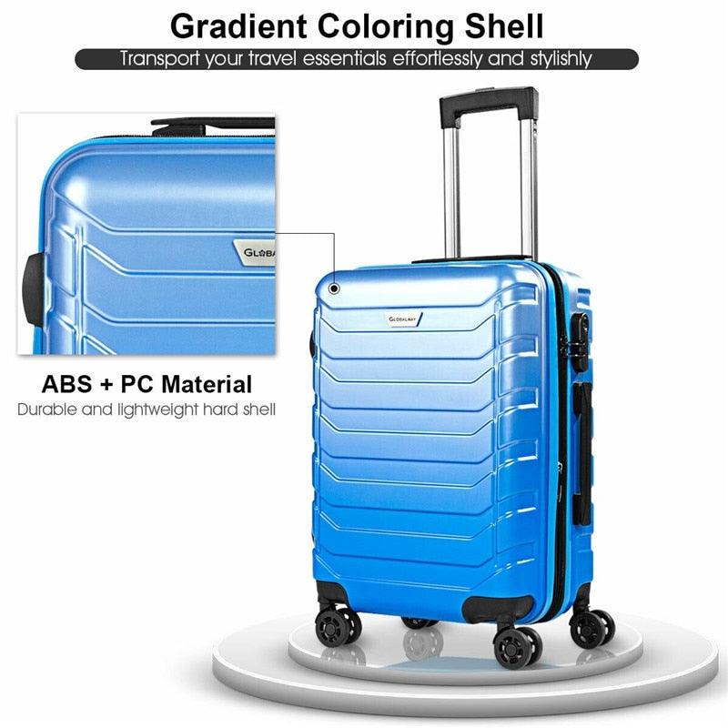 3 Piece Suitcase Set - ABS Travel Luggage Spinner Wheels Suitcase 20 24 28 inch Trolley Designer Luggage (1U78)(LT1)(LT2) (1U78)
