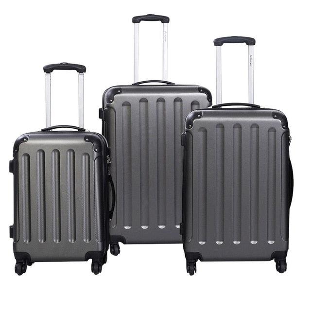 Trending 3 pcs Luggage Set - Travel Trolley Suitcase With Durable Multi-directional Wheels (1U78)(LT1)(LT2)(F78)