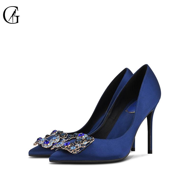 Amazing Women' Pumps Rhinestone Jewelry Button Pointed Shoes -Fashion Ladies Shoes (SH1)(CD)(WO1)