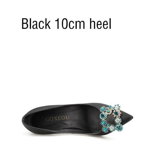 Amazing Women' Pumps Rhinestone Jewelry Button Pointed Shoes -Fashion Ladies Shoes (SH1)(CD)(WO1)