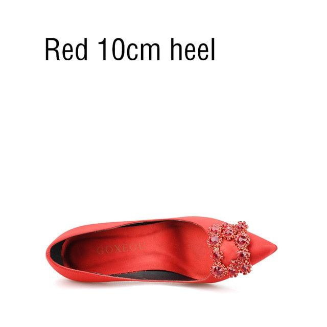 Amazing Women' Pumps Rhinestone Jewelry Button Pointed Shoes -Fashion Ladies Shoes (SH1)(CD)(WO1)