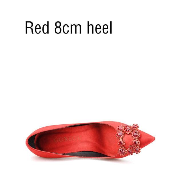 Amazing Women' Pumps Rhinestone Jewelry Button Pointed Shoes -Fashion Ladies Shoes (SH1)(CD)(WO1)