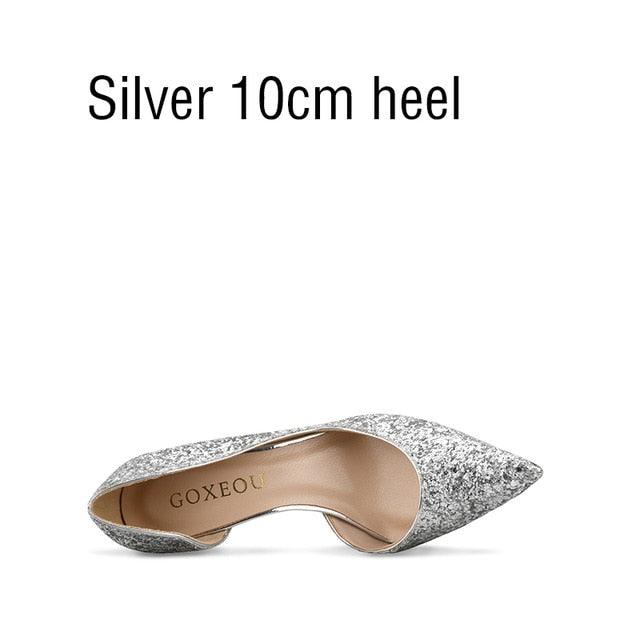 Beautiful Women's Pumps Gradient Color Glitter Pointed Toe - High Heels Wedding Party Fashion Pump (SH1)(CD)(WO1)