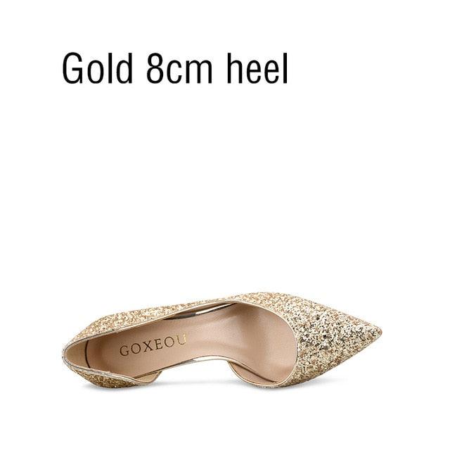 Beautiful Women's Pumps Gradient Color Glitter Pointed Toe - High Heels Wedding Party Fashion Pump (SH1)(CD)(WO1)