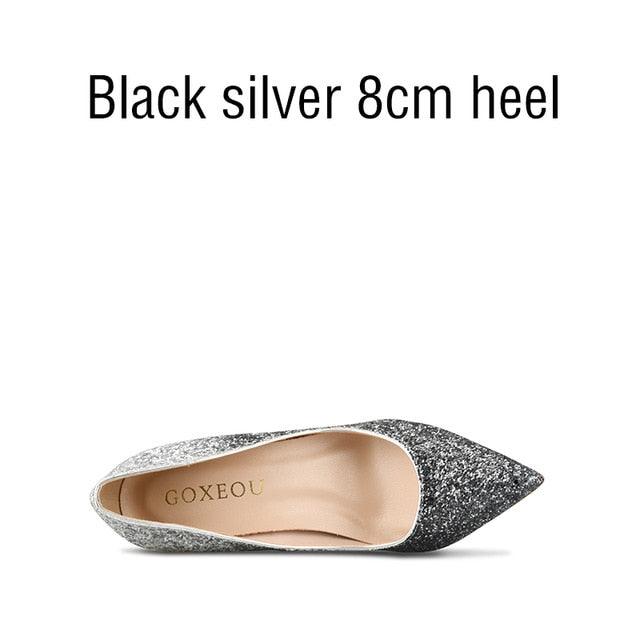 Great Women's Pumps - 8 Colors - Gradient Color Glitter Pointed Toe High Heels - Fashion Dress (SH1)(CD)(WO1)(F37)(F36)(F42)