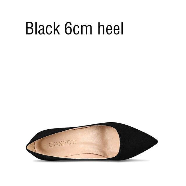 Women's Pumps Flock 4 Colors Pointed Toe - High Heels Dress Pump - Classic Fashion (SH1)(WO2)(CD)