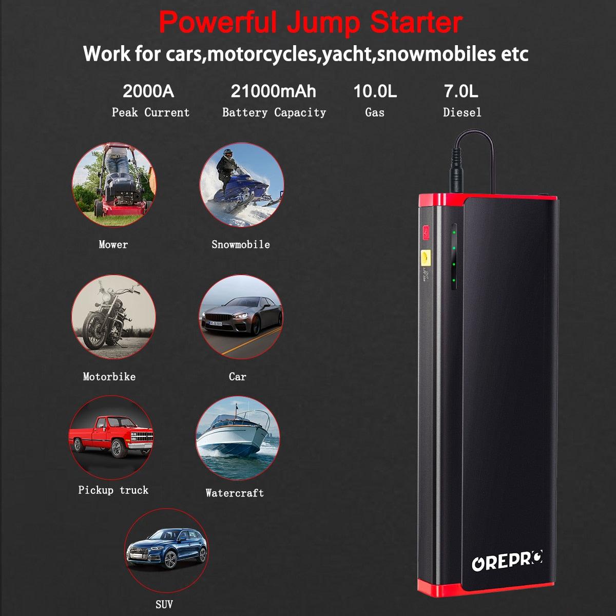 Car Jump Starter 2000A - 12V Auto Starter- Starter Power Bank (CT6)(3U60)