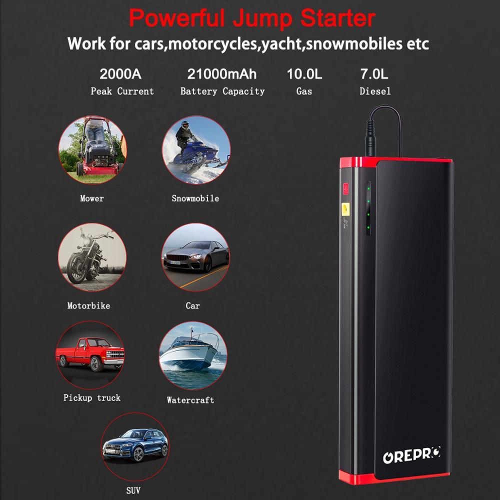 Jump Starter 2000A Car Jump Starter 12V - Emergency Start Battery Power Bank (CT6)(CT1)(3U60)