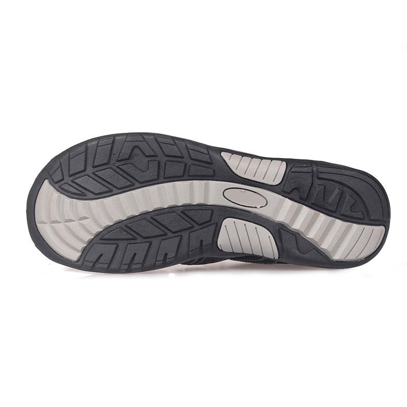 Men Sandals - Leather Summer Gladiator Outdoor Comfort Breathable Native Beach Shoes (1U12)