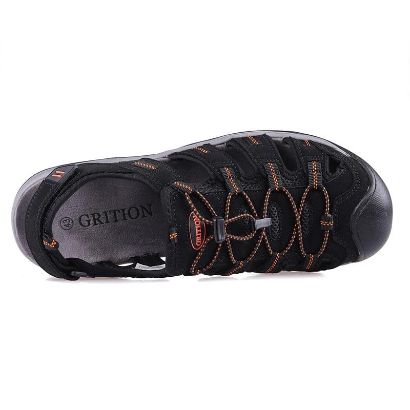 Men's Sandals - Leather Gladiator Outdoor Beach Summer Non-slip Casual Comfortable Clogs (1U12)