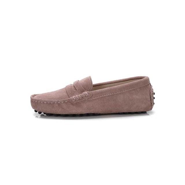 Top Fashion Women's Flat Shoes - Genuine Leather - Casual Loafers Soft Slip On Moccasins Lady Driving Shoes (D40)(FS)