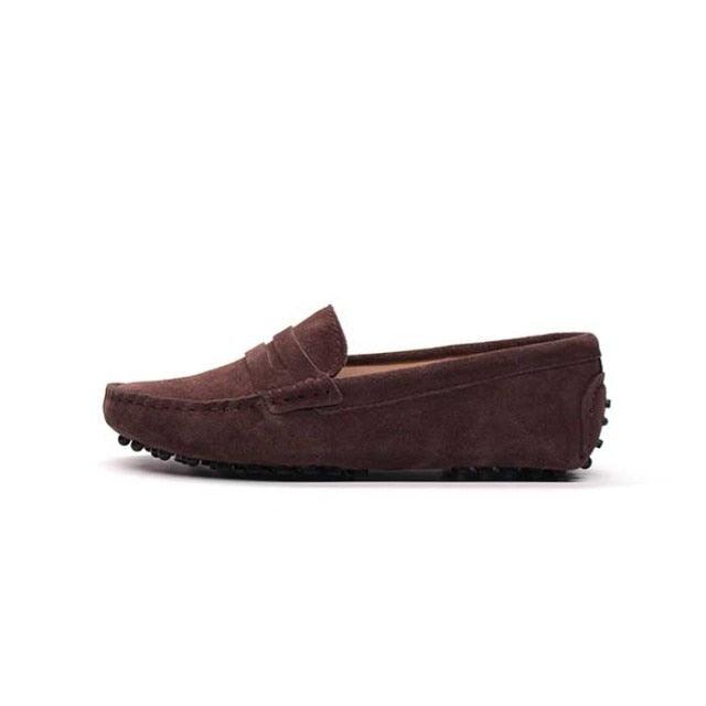 Top Fashion Women's Flat Shoes - Genuine Leather - Casual Loafers Soft Slip On Moccasins Lady Driving Shoes (D40)(FS)