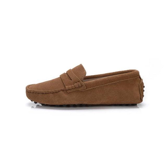 Top Fashion Women's Flat Shoes - Genuine Leather - Casual Loafers Soft Slip On Moccasins Lady Driving Shoes (D40)(FS)