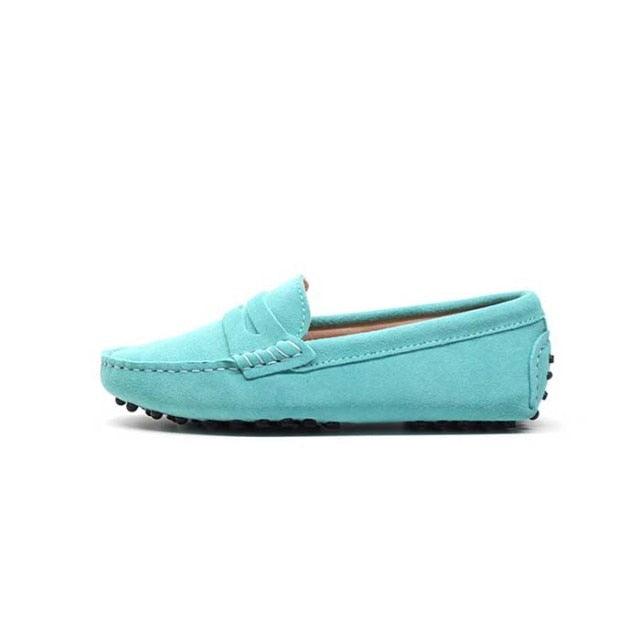 Top Fashion Women's Flat Shoes - Genuine Leather - Casual Loafers Soft Slip On Moccasins Lady Driving Shoes (D40)(FS)