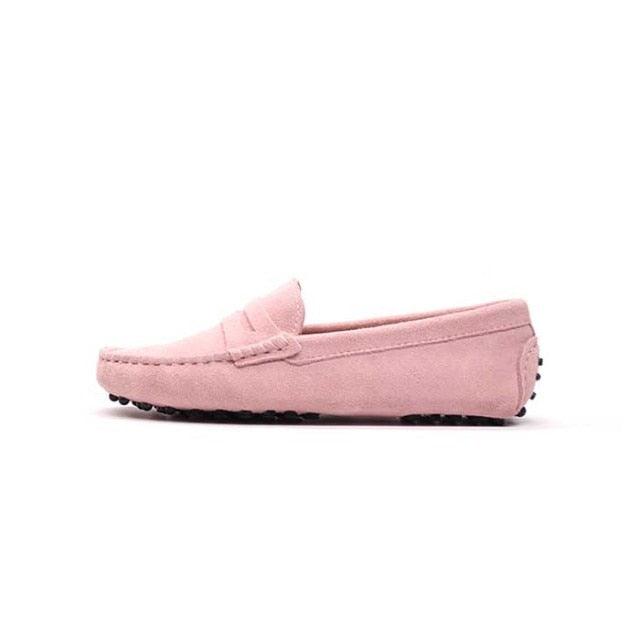 Top Fashion Women's Flat Shoes - Genuine Leather - Casual Loafers Soft Slip On Moccasins Lady Driving Shoes (D40)(FS)
