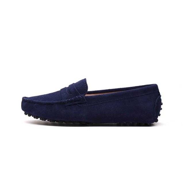 Top Fashion Women's Flat Shoes - Genuine Leather - Casual Loafers Soft Slip On Moccasins Lady Driving Shoes (D40)(FS)