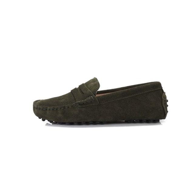 Top Fashion Women's Flat Shoes - Genuine Leather - Casual Loafers Soft Slip On Moccasins Lady Driving Shoes (D40)(FS)