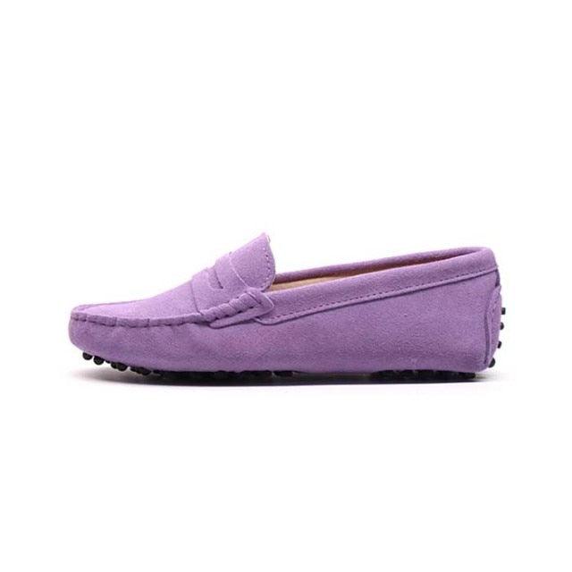Top Fashion Women's Flat Shoes - Genuine Leather - Casual Loafers Soft Slip On Moccasins Lady Driving Shoes (D40)(FS)