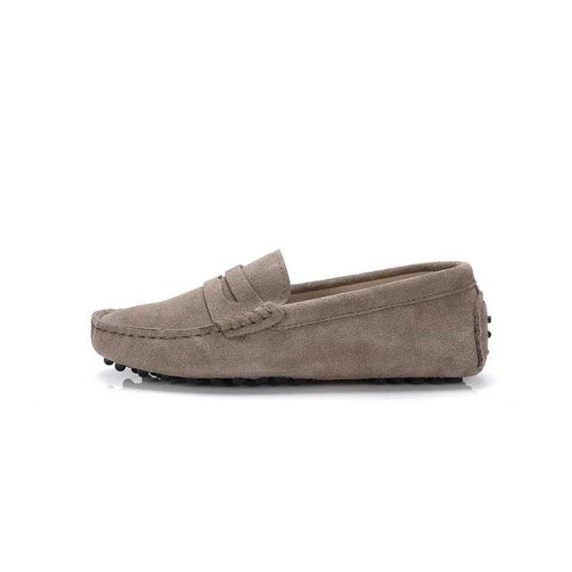 Top Fashion Women's Flat Shoes - Genuine Leather - Casual Loafers Soft Slip On Moccasins Lady Driving Shoes (D40)(FS)
