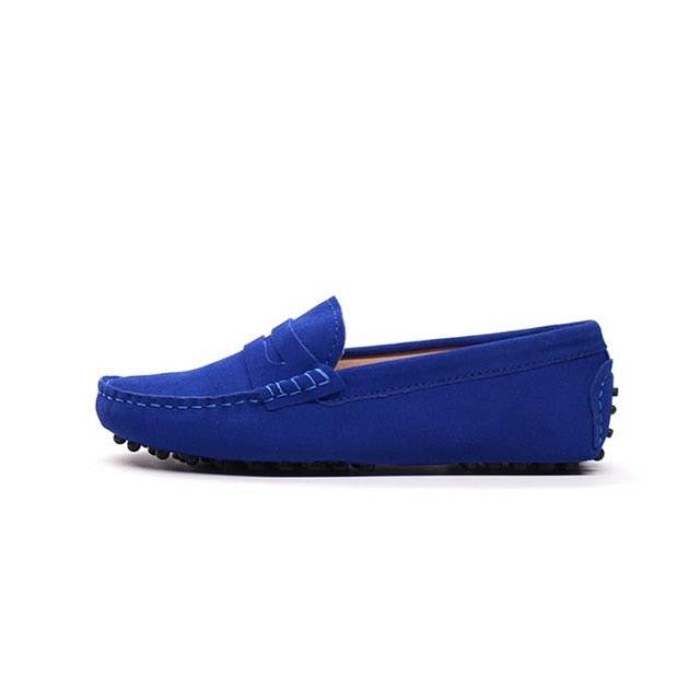 Top Fashion Women's Flat Shoes - Genuine Leather - Casual Loafers Soft Slip On Moccasins Lady Driving Shoes (D40)(FS)