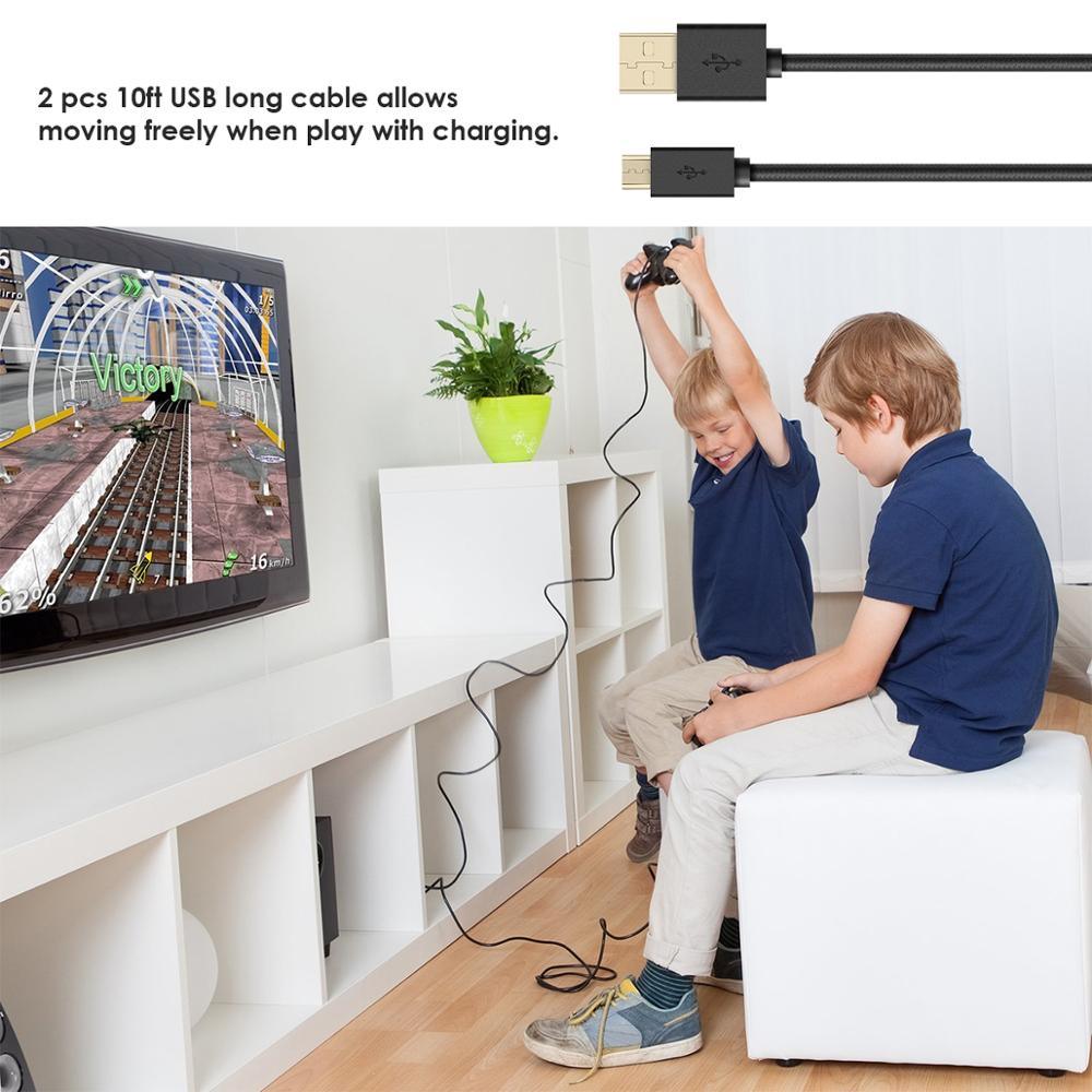 Dual 800mAh Rechargeable Extended Battery for Xbox One, Xbox One S, Xbox One Elite Controller + Charging Cable ENW60X202 (RG)(1U55)(F55)