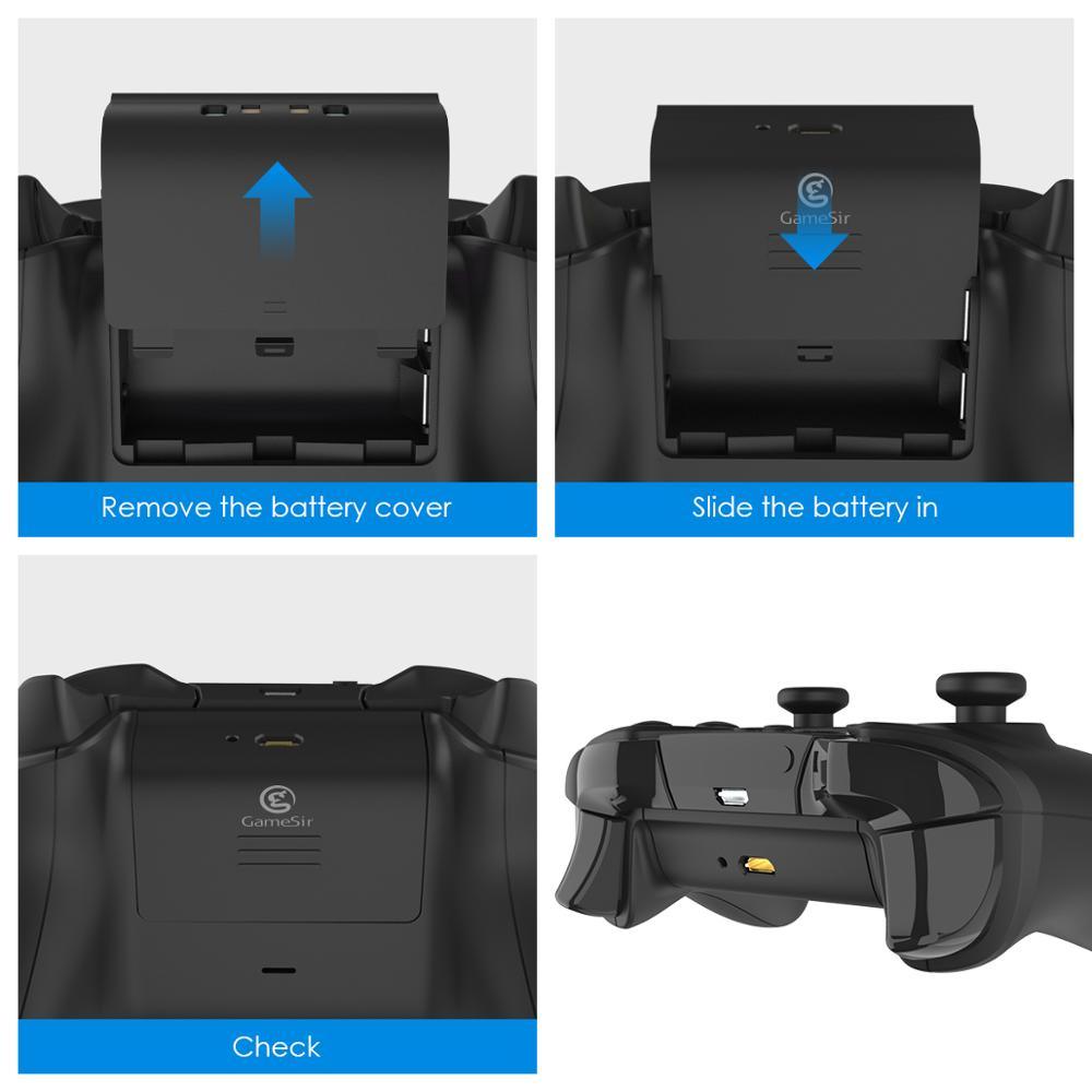 Dual 800mAh Rechargeable Extended Battery for Xbox One, Xbox One S, Xbox One Elite Controller + Charging Cable ENW60X202 (RG)(1U55)(F55)