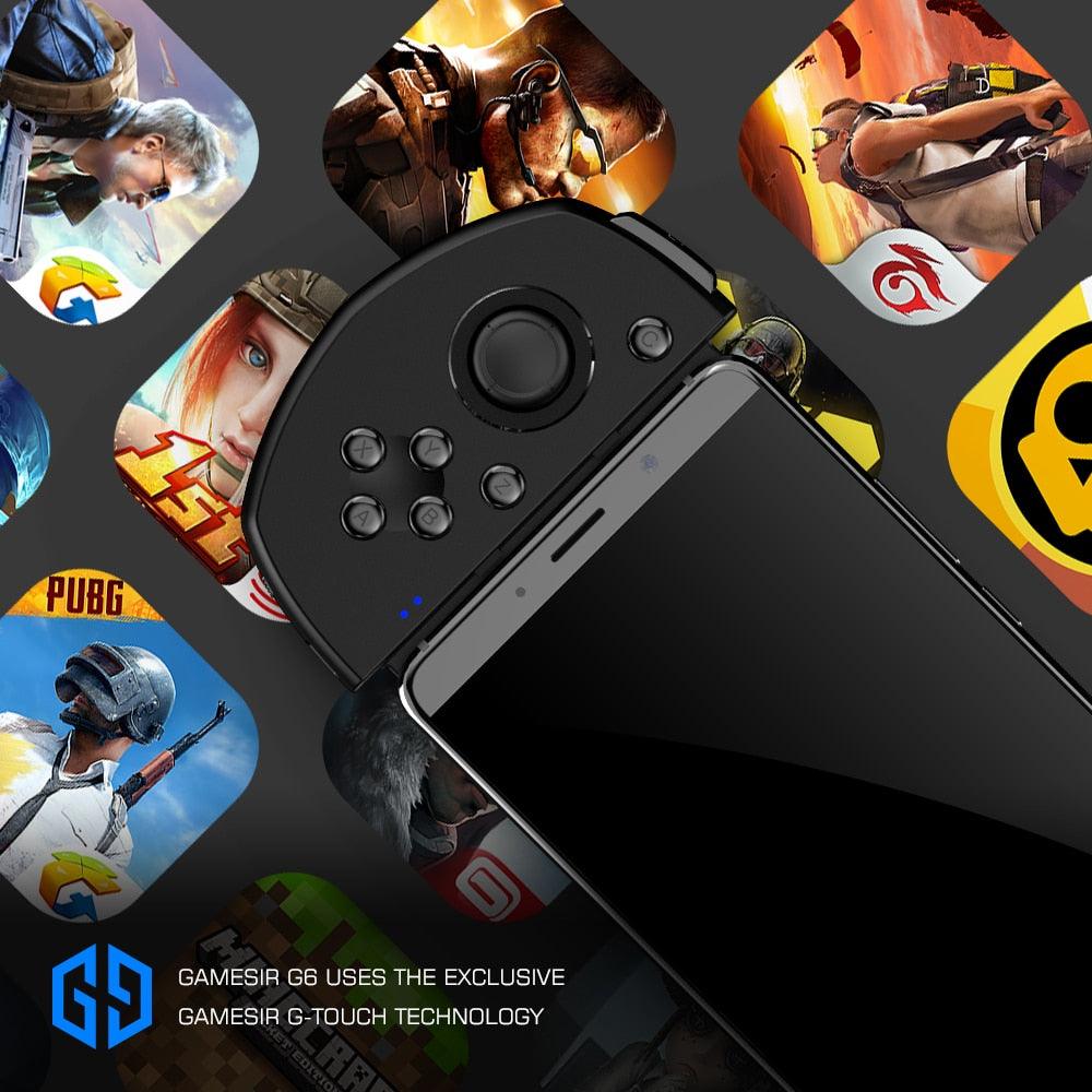 G6s Mobile Gaming Touchroller Bluetooth Wireless Controller for Android Phone PUBG Mobile Call of Duty (D55)(RG)(1U55)
