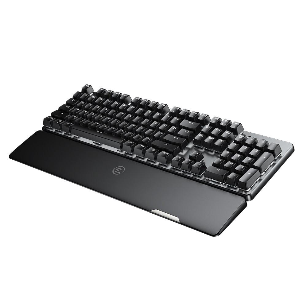 2.4GHz Wireless Mechanical Gaming Keyboard - Alloy Bluetooth Keypad with Wrist Rest for Android / iOS / PC (CA1)(1U52)