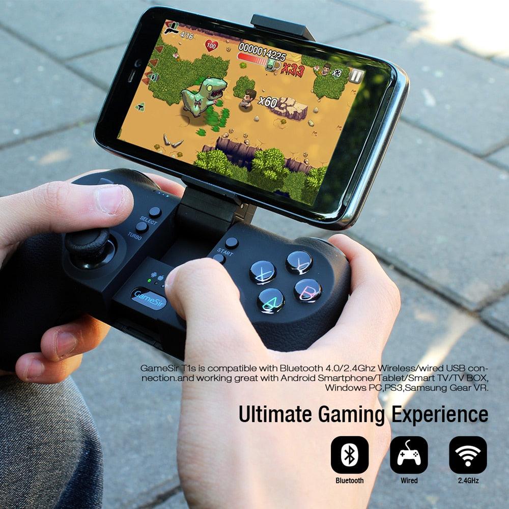 Bluetooth Wireless Game Controller Gamepad for Android Phone / Windows PC / SteamOS PUBG Call of Duty Joystick (D55)(RG)(1U55)