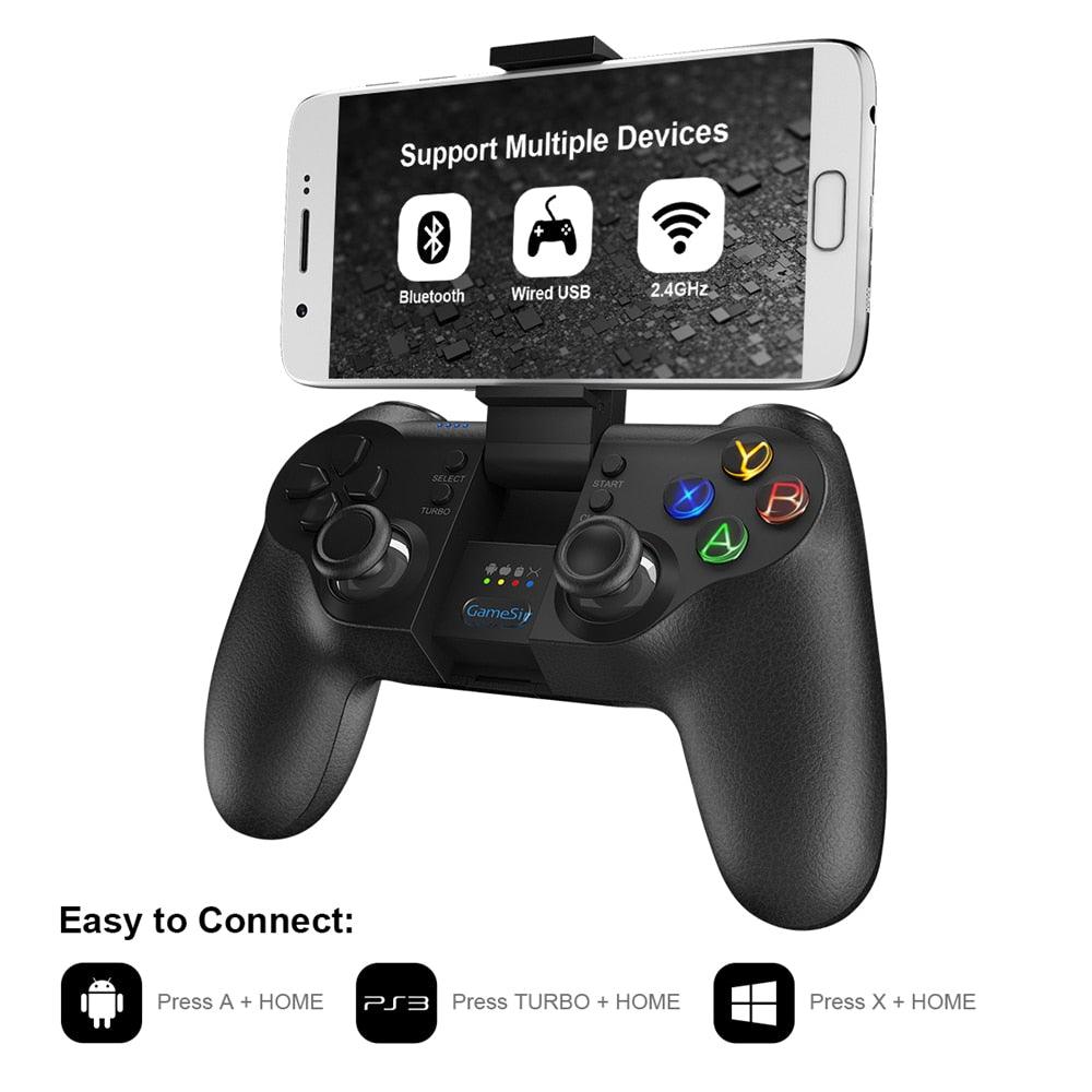 Bluetooth Wireless Game Controller Gamepad for Android Phone / Windows PC / SteamOS PUBG Call of Duty Joystick (D55)(RG)(1U55)