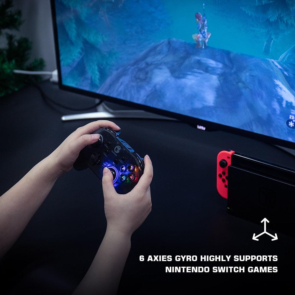 Pro Wireless Bluetooth Game Controller Mobile Gamepad with Phone Holder for Nintendo Switch / Android / iPhone / PC (RG)(1U55)(F55)
