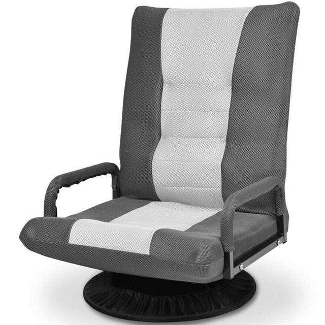 Gaming Floor Chair Folding Lazy Sofa 6-Position Adjustable Swivel w/Armrest (D67)(FW2)(1U67)