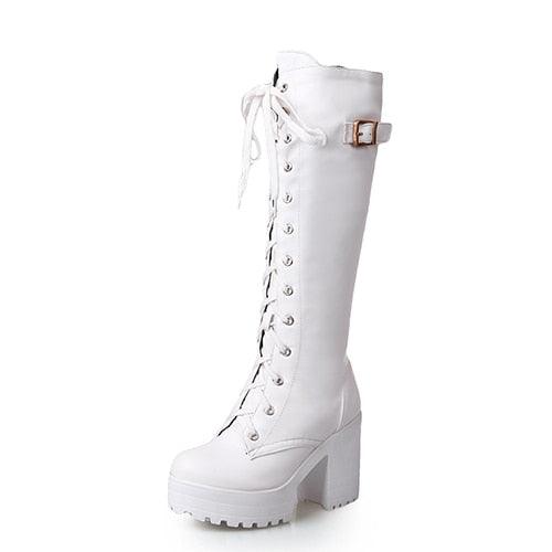 Hot Sale Spring Autumn Lacing Knee High Boots - Women Fashion Heel (BB3)(BB5)(BB2)(CD)