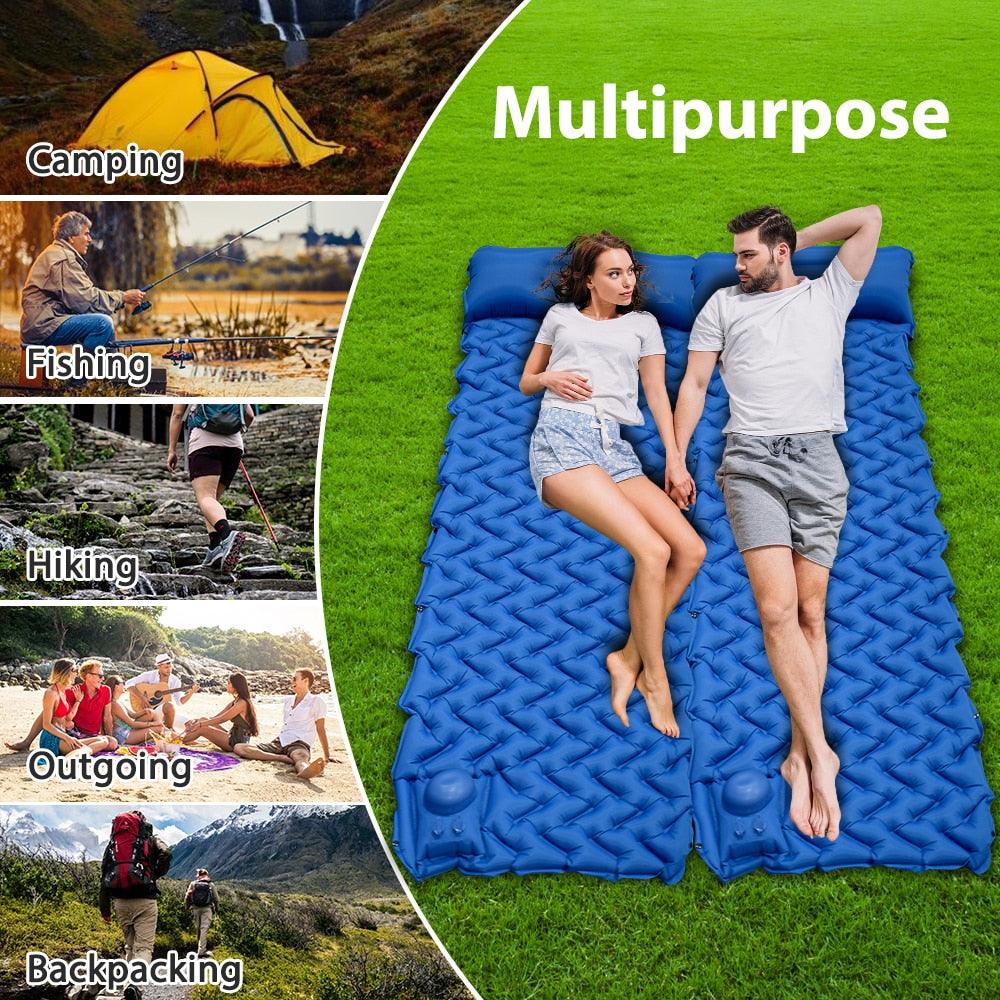 Top Inflatable Air Mattress - Sleeping Mattresses In Tent with Pump Pillow Cushion (1U89)(6LT1)