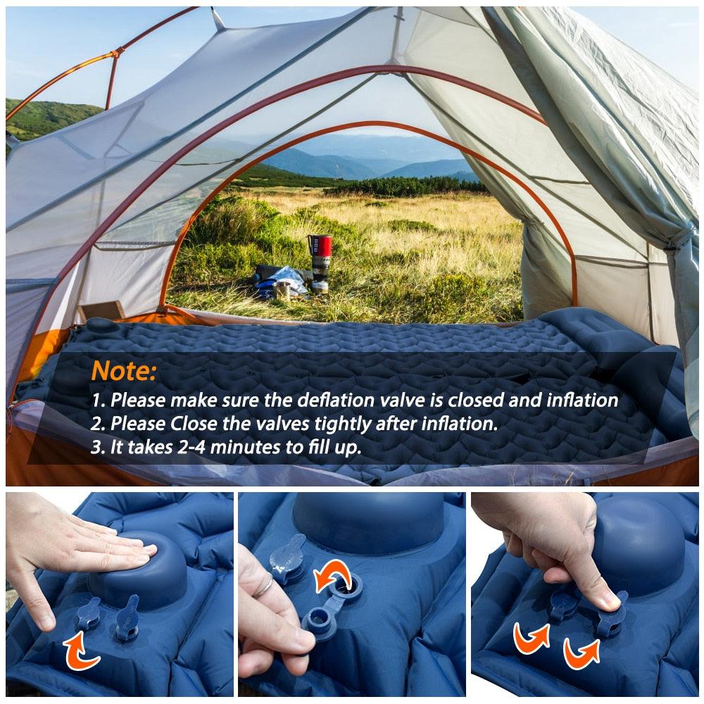 Top Inflatable Air Mattress - Sleeping Mattresses In Tent with Pump Pillow Cushion (1U89)(6LT1)