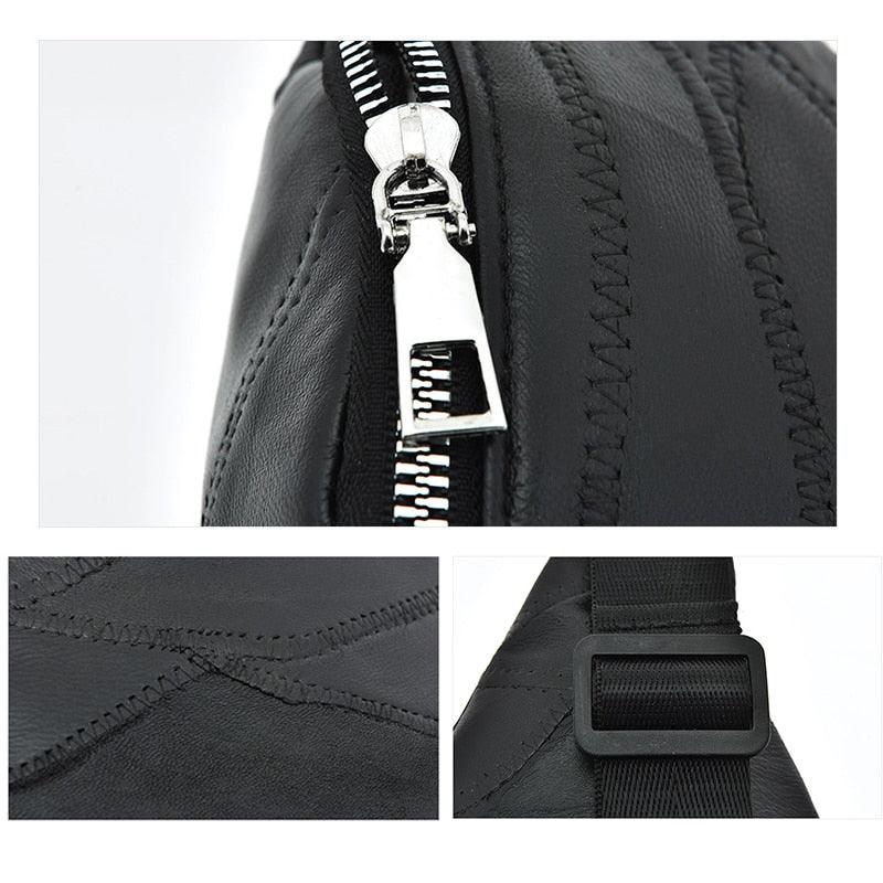 Genuine Leather Waist Bag - Fashion Fanny Pack - Money Pouch Fashion Travel Shoulder (LT8)(F79)