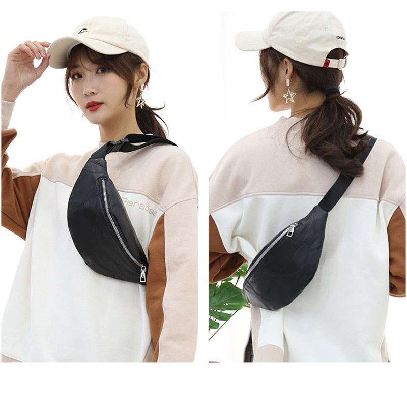 Genuine Leather Waist Bag - Fashion Fanny Pack - Money Pouch Fashion Travel Shoulder (LT8)(F79)